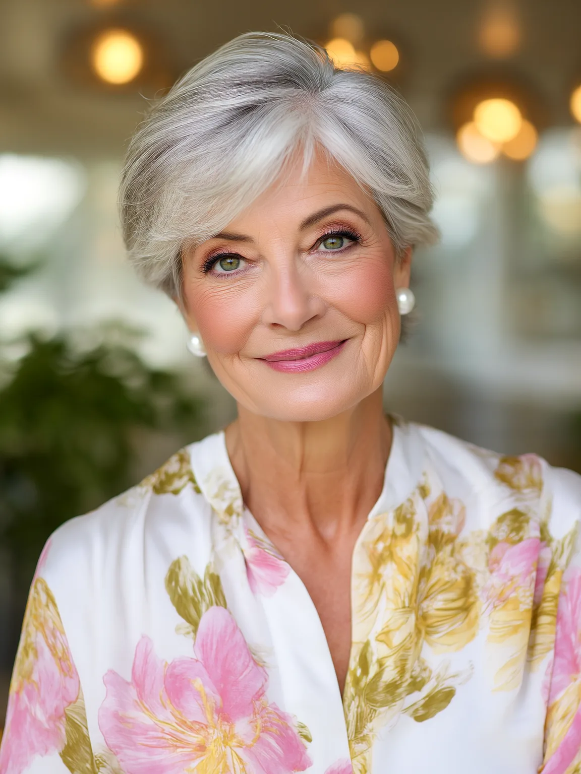 Chin-Length Straight Silver Frost Pixie