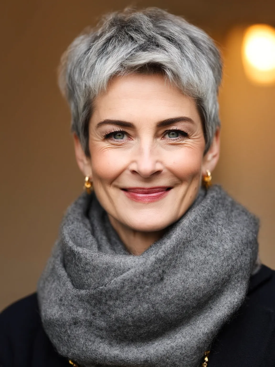 Flat Silver Frost Straight Pixie Cut Without Bangs