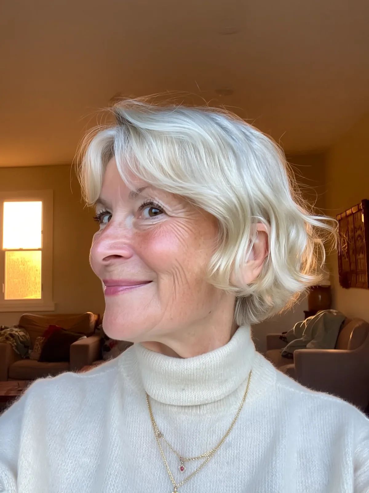 Blunt-Bang Silver Frost Straight Bob