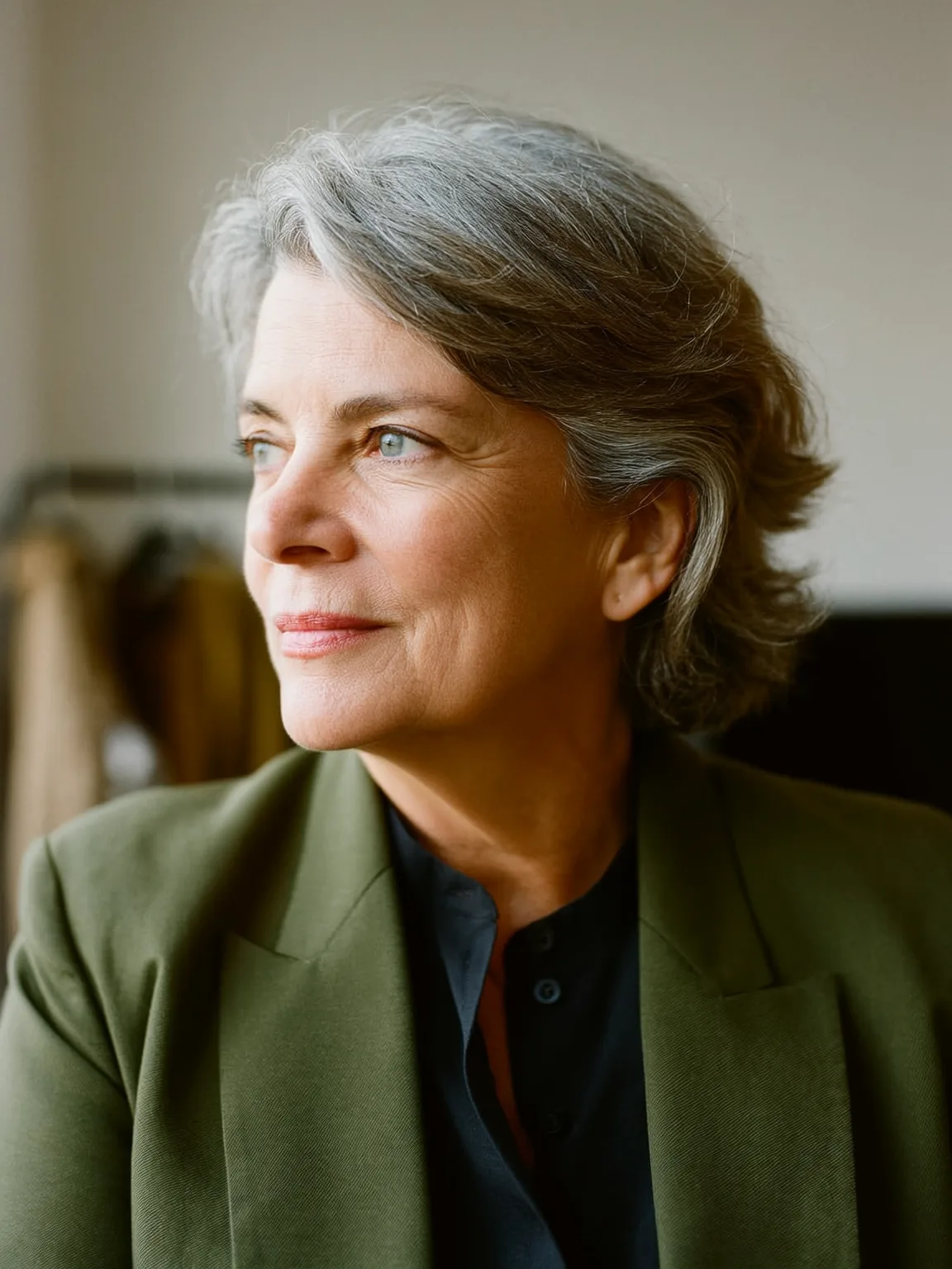 Short Wavy Feathered Cut in Silver Frost