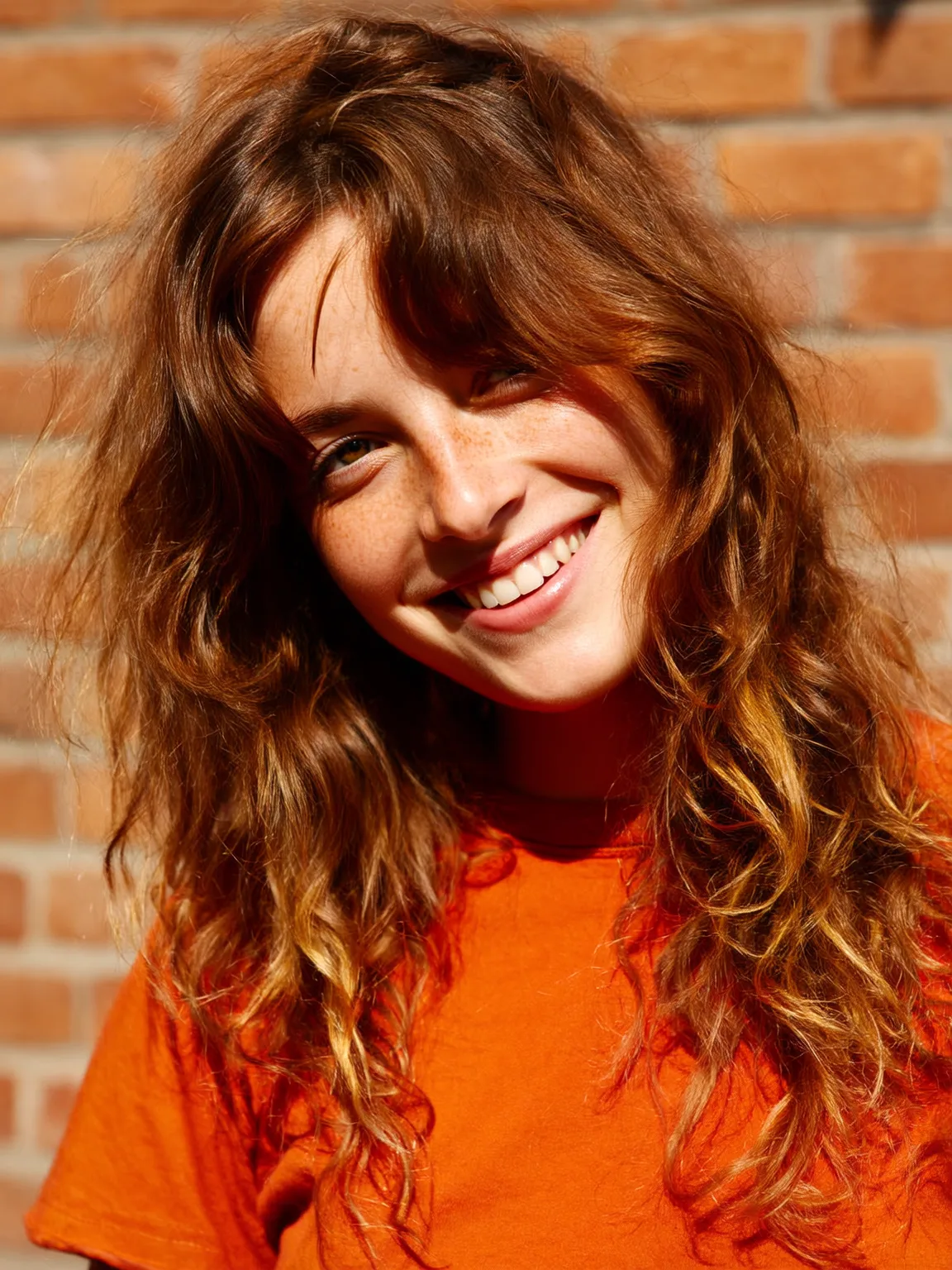 Choppy Medium Shag with Warm Balayage Accents
