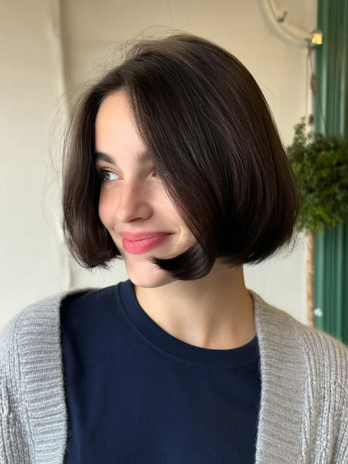 Chin-Length Classic Bob in Rich Chocolate Brown