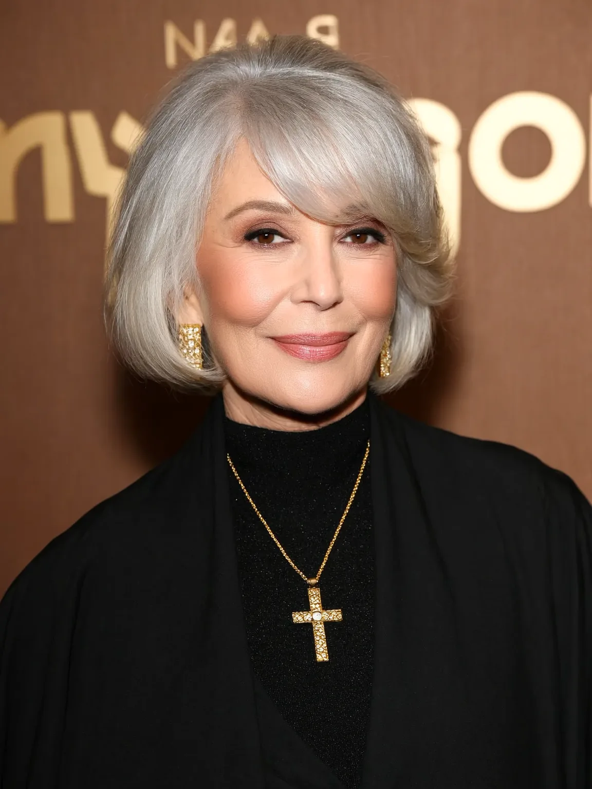 Chin-Length Layered Bob with Silver Frost Waves