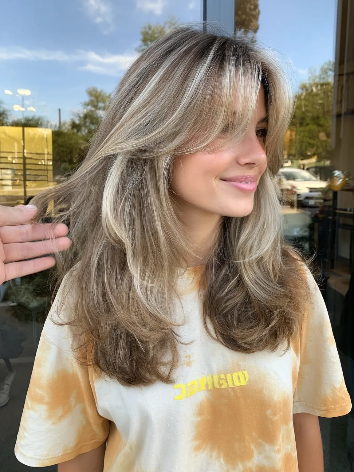 honey blonde balayage layers