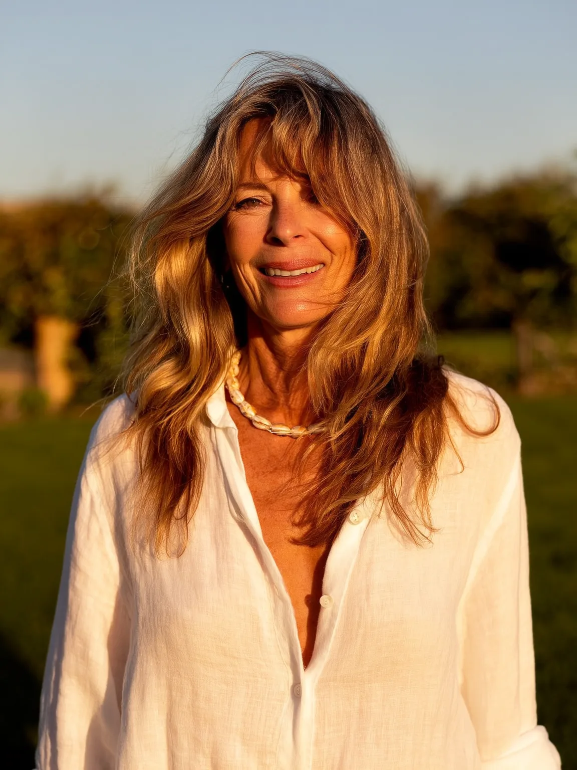 Long Voluminous Layers with Sun-Kissed Honey Blonde on Square Face