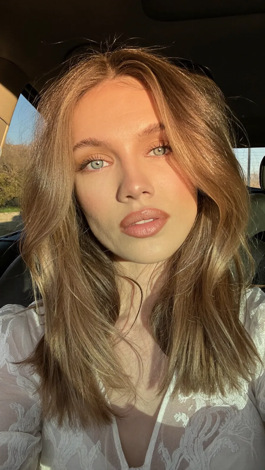 Flowing Long Layers with Warm Honey Blonde Balayage Highlights