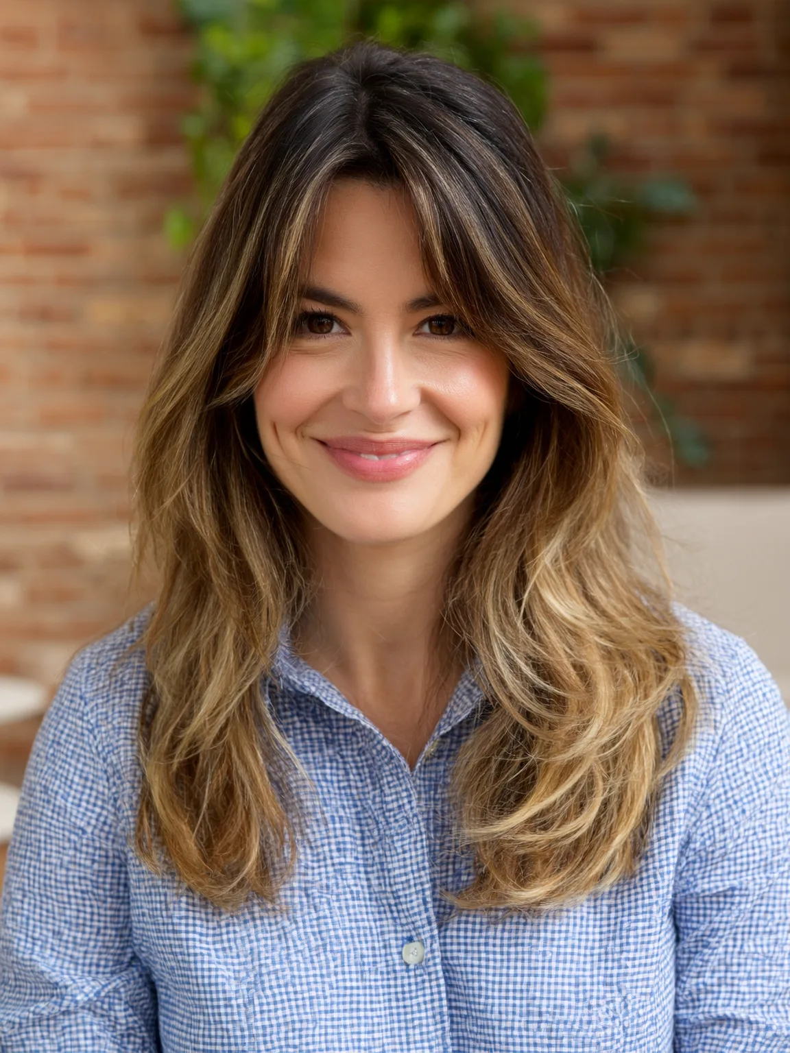 Long Layered Waves with Honey Blonde Balayage