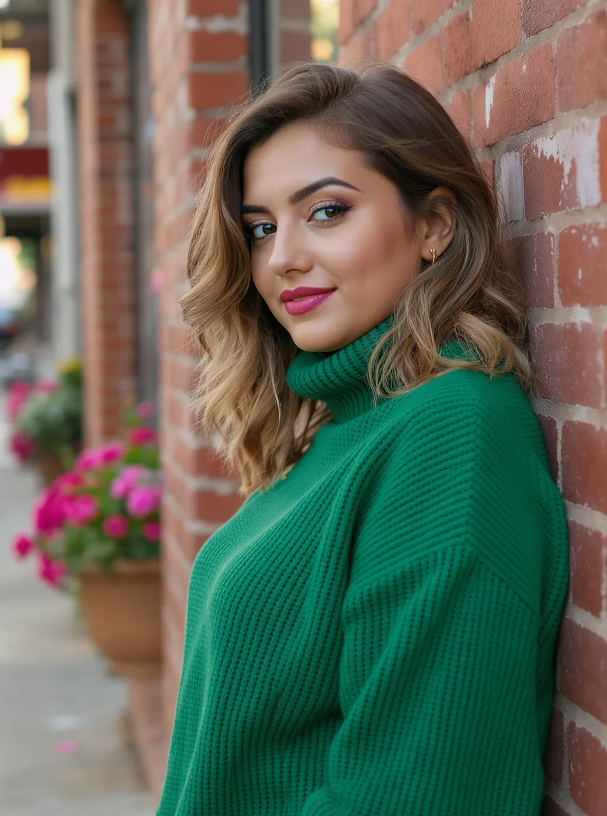 Medium-Length Wavy Lob in Warm Honey Blonde Glow
