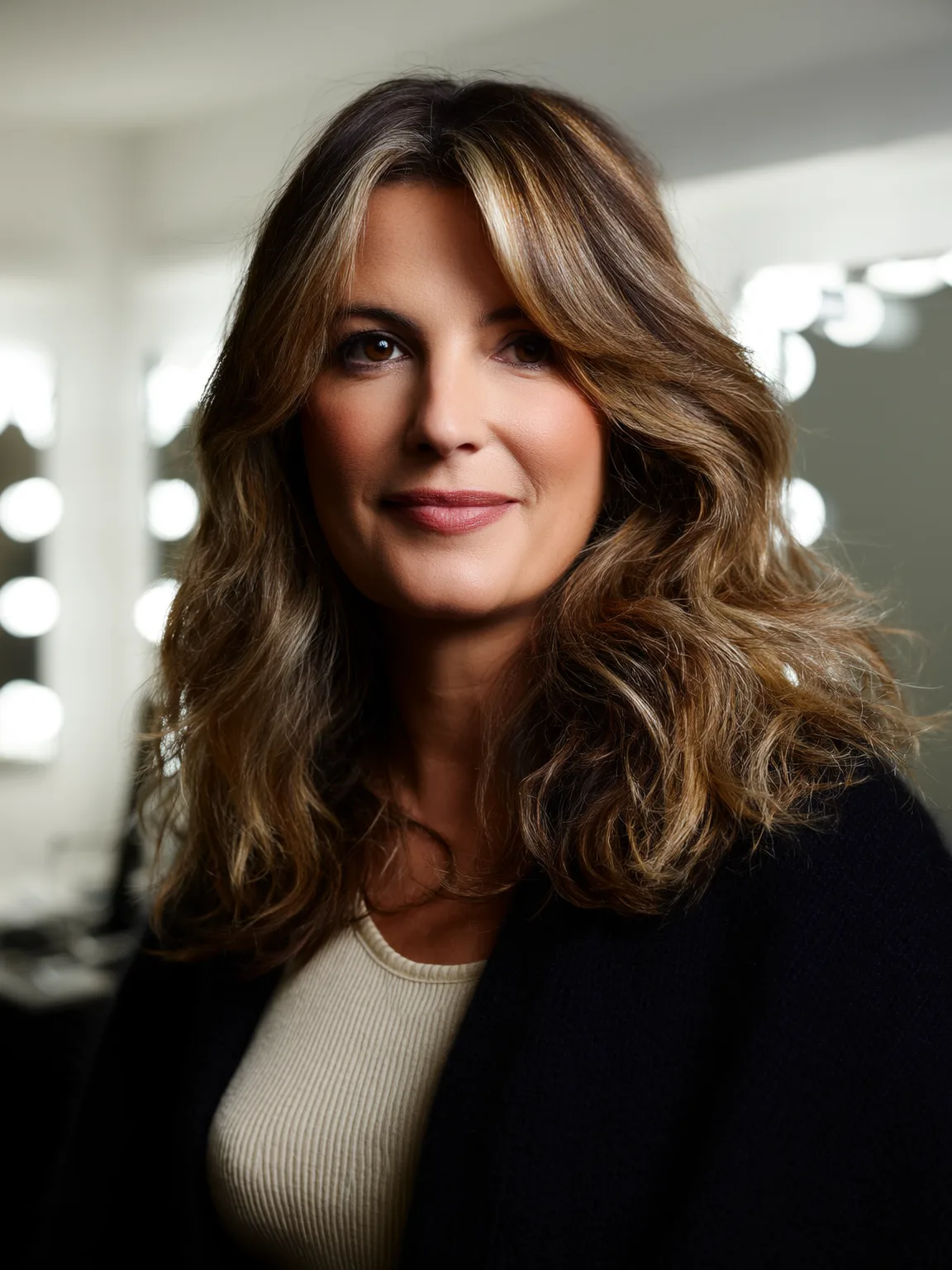 Soft Wavy Lob with Honey Blonde Balayage