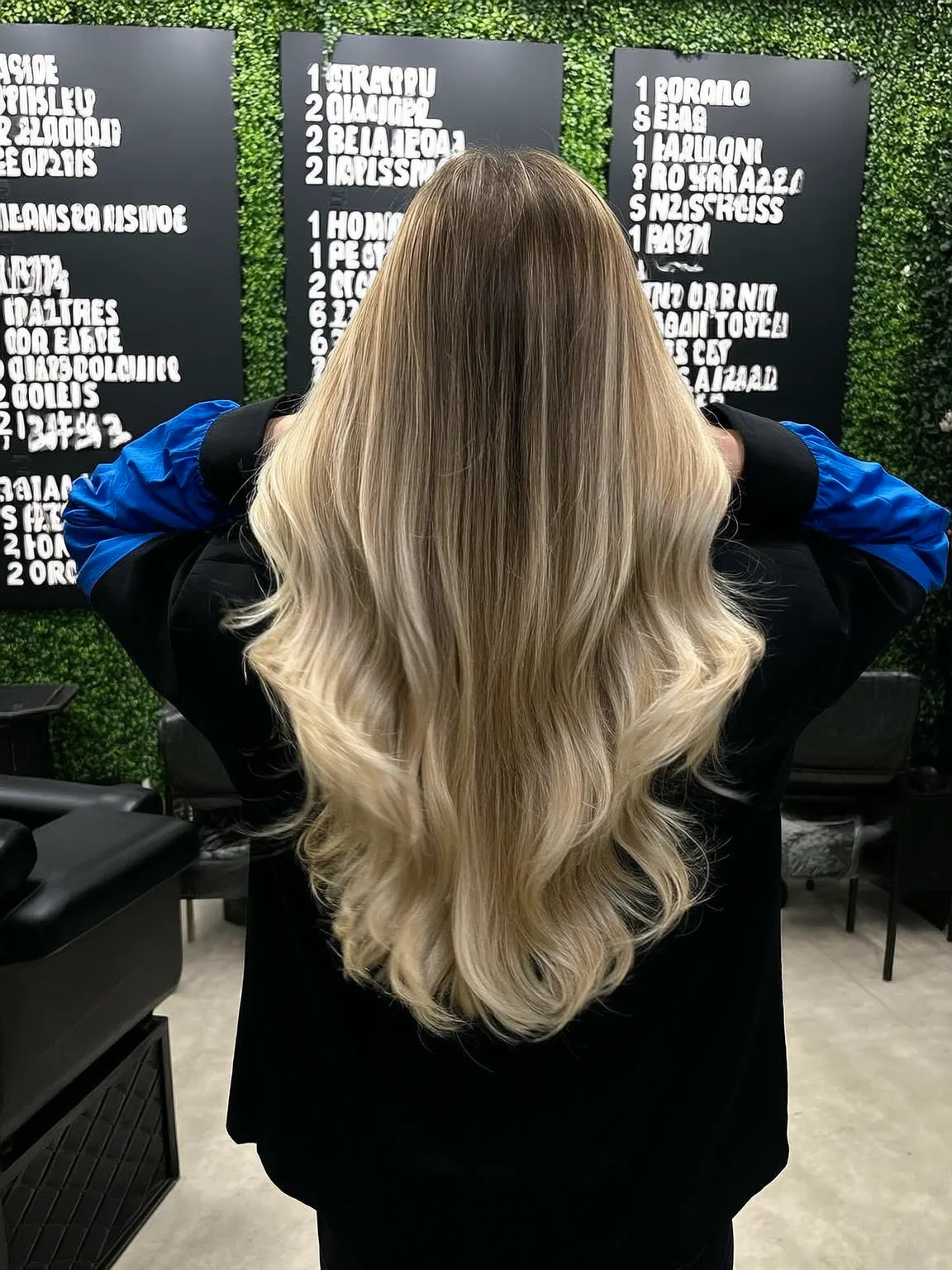 Long Wavy Layers with Honey Blonde Balayage
