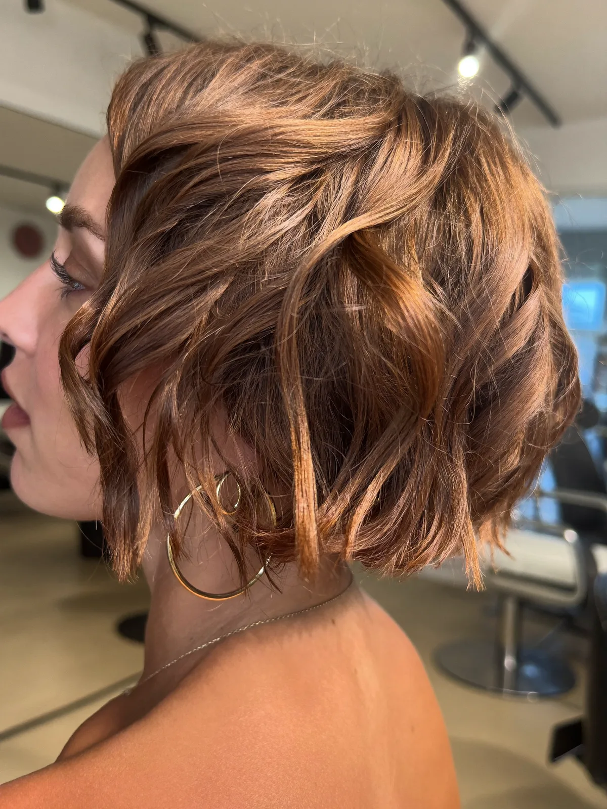 Textured Inverted Bob with Soft Waves for Effortless Movement