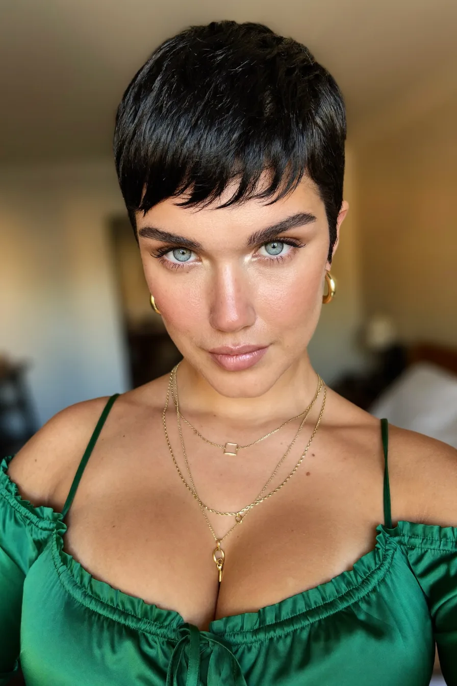 Textured Pixie Cut with Wispy Bangs and Side Parting
