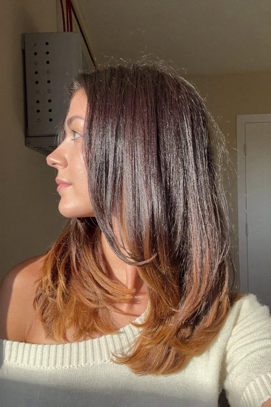 Glossy Layered Bob Without Bangs for Effortless Dimension and Movement