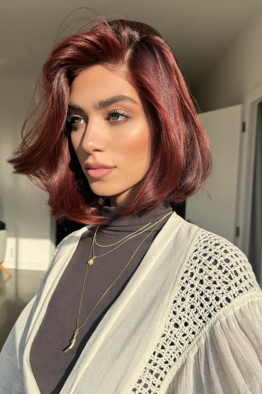 Chic Layered Bob With No Bangs for Effortless Sophistication
