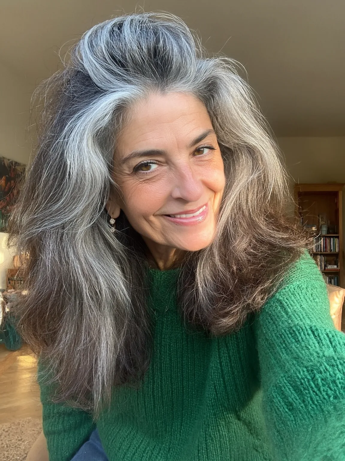 Long High-Volume Silver Frost with Charcoal Lowlights