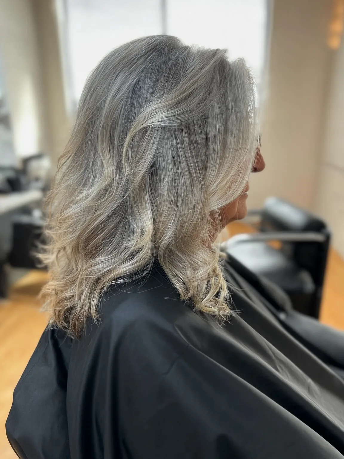Medium Silver Frost Layers with Gentle Volume