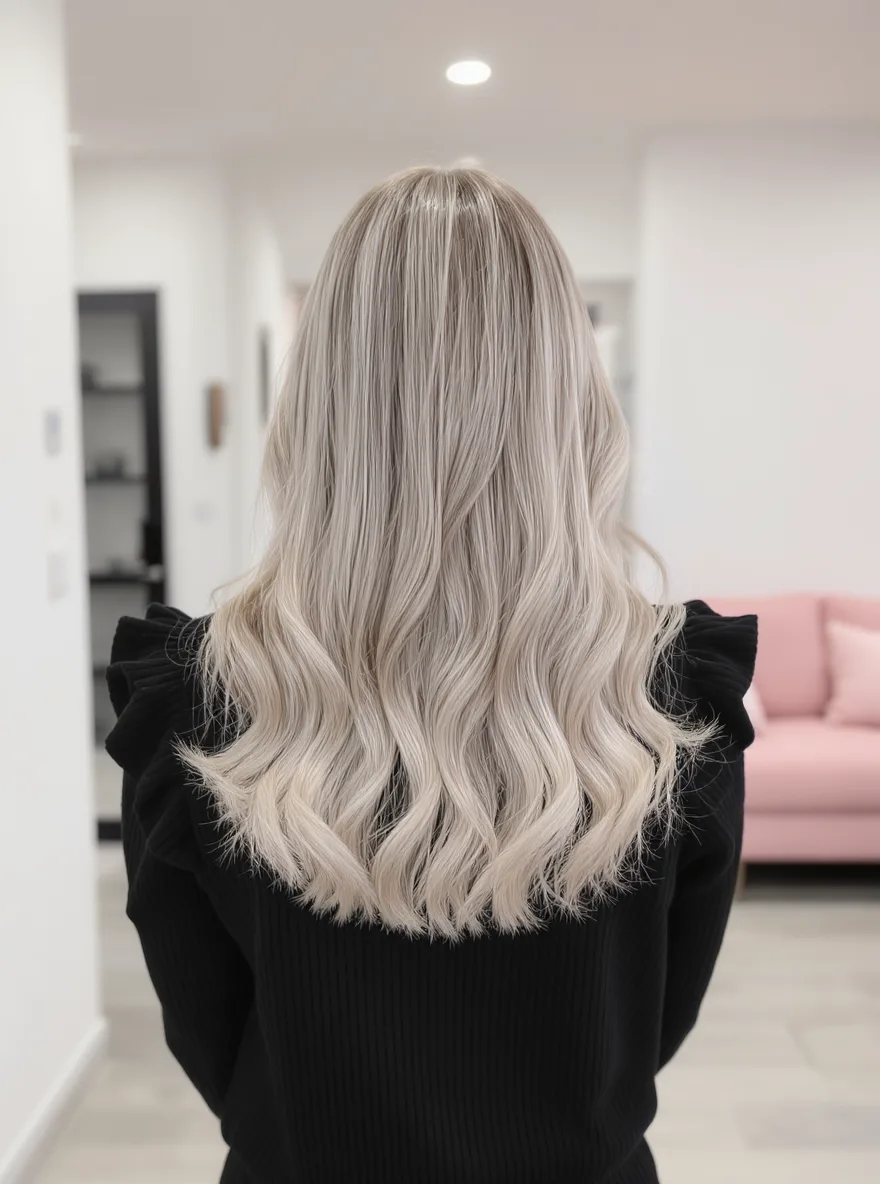 Silver Frost Long Wavy Layers with Volume