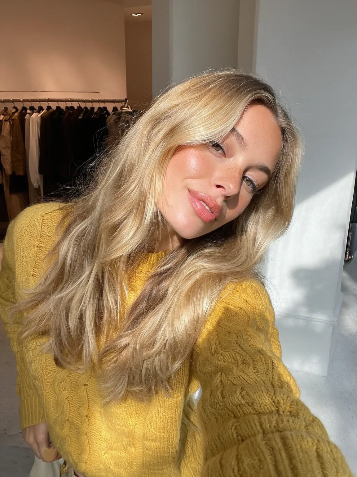 Sun-Kissed Golden Blonde Voluminous Waves