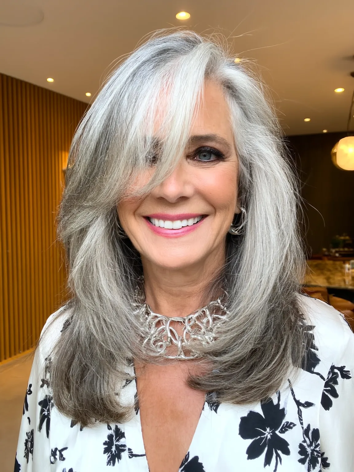 Silver Layers with Natural Lowlights and Voluminous Waves