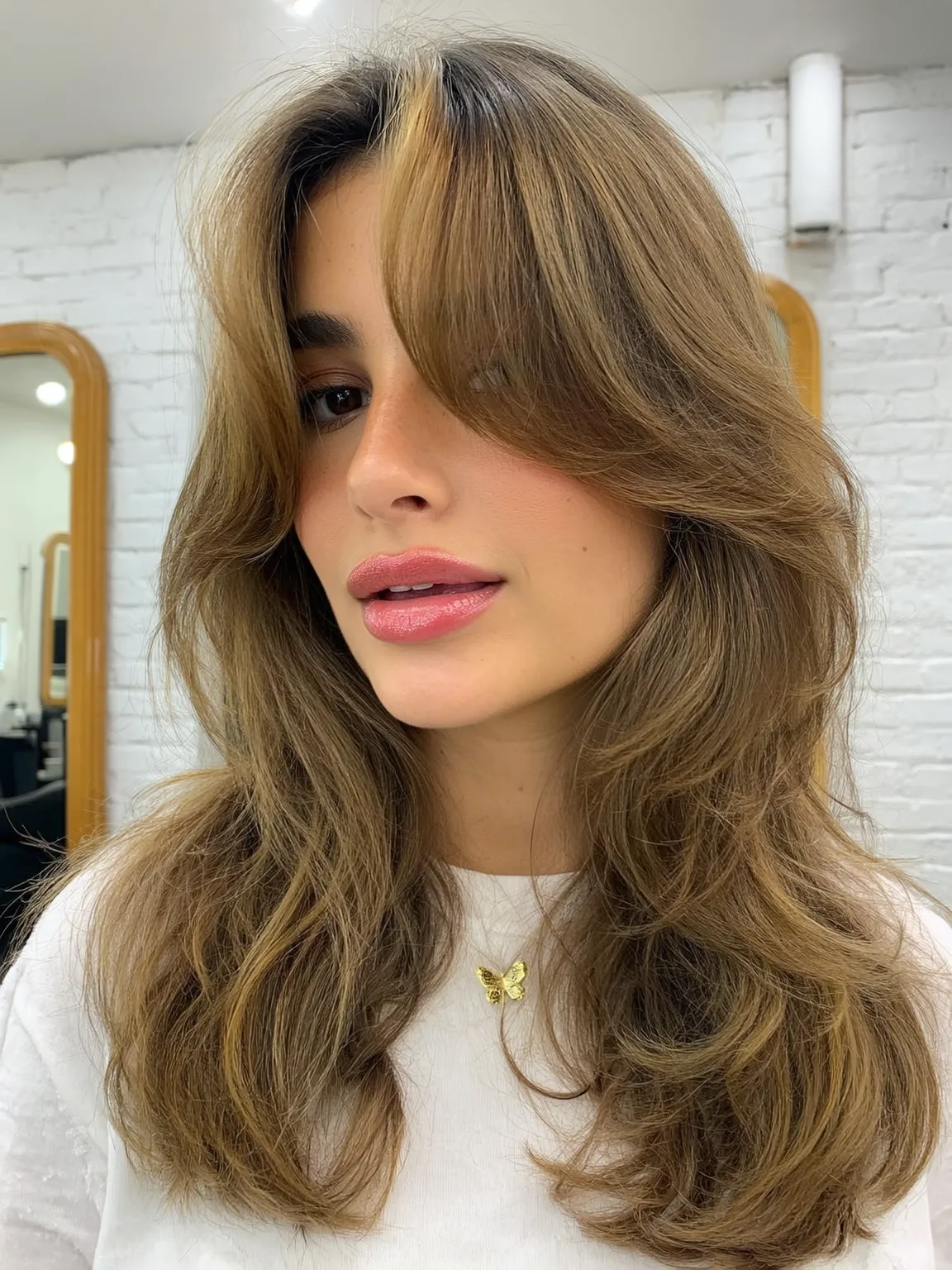 warm caramel brown layered
