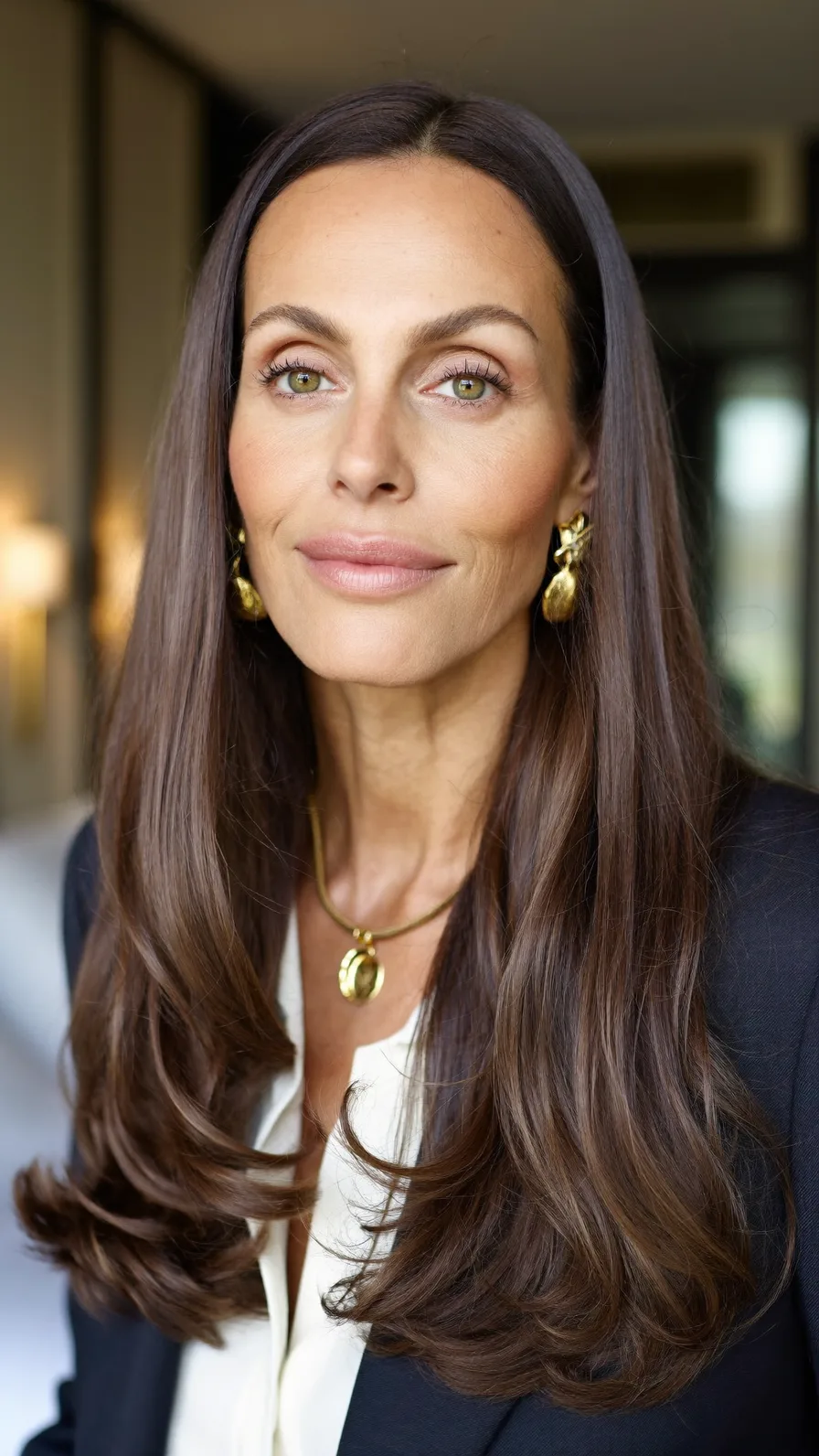 Elegant Long Layered Hairstyle with Rounded Ends