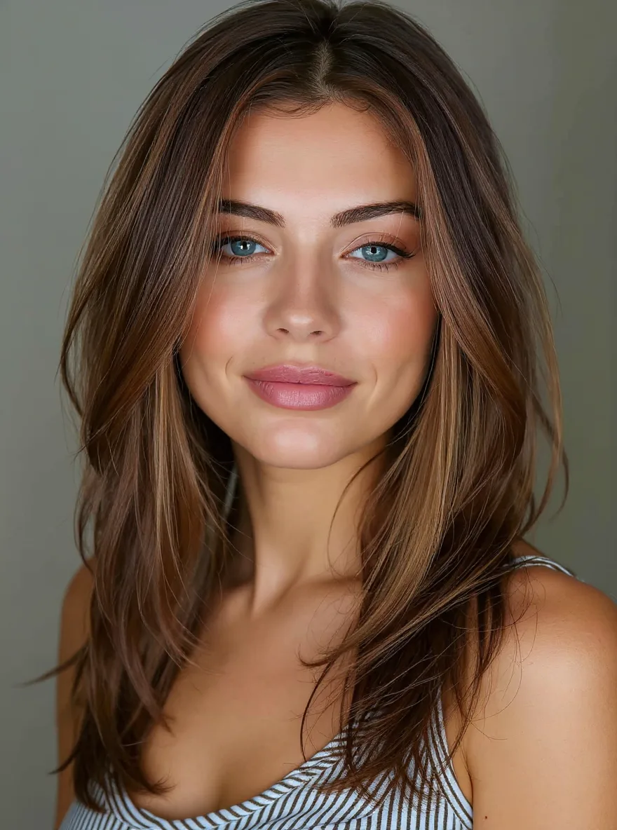 Honey Brown Layers with Subtle Highlights