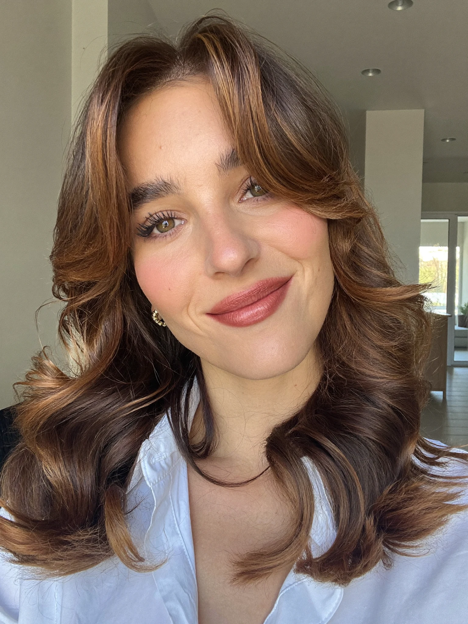 Bronde Collarbone Lob with Understated Curtain Bangs