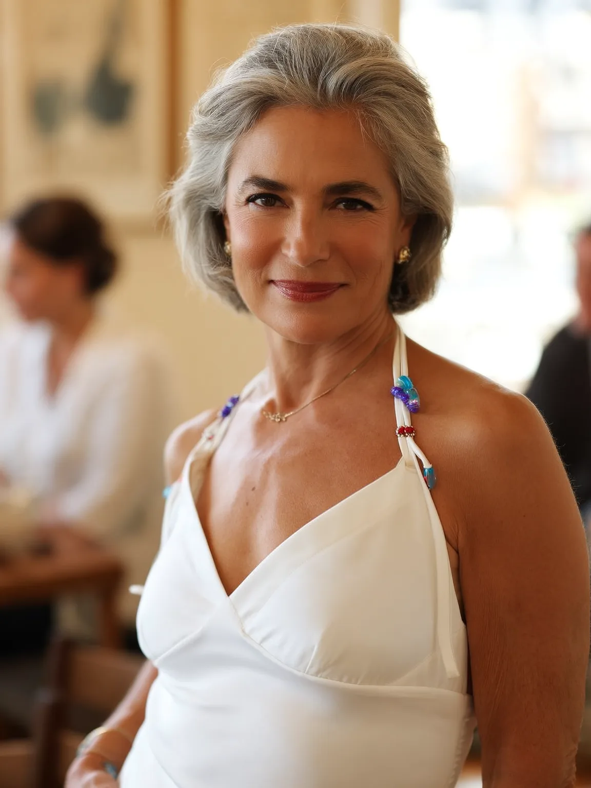Classic Chin-Length Silver Frost Bob