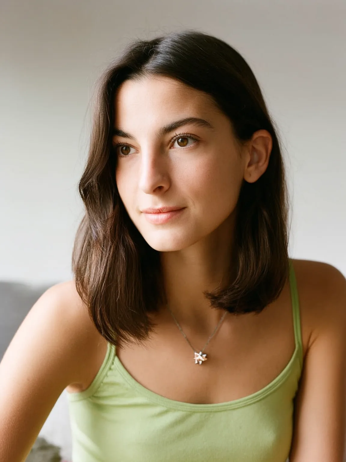 Shoulder-Length Chocolate Brown Straight Bob