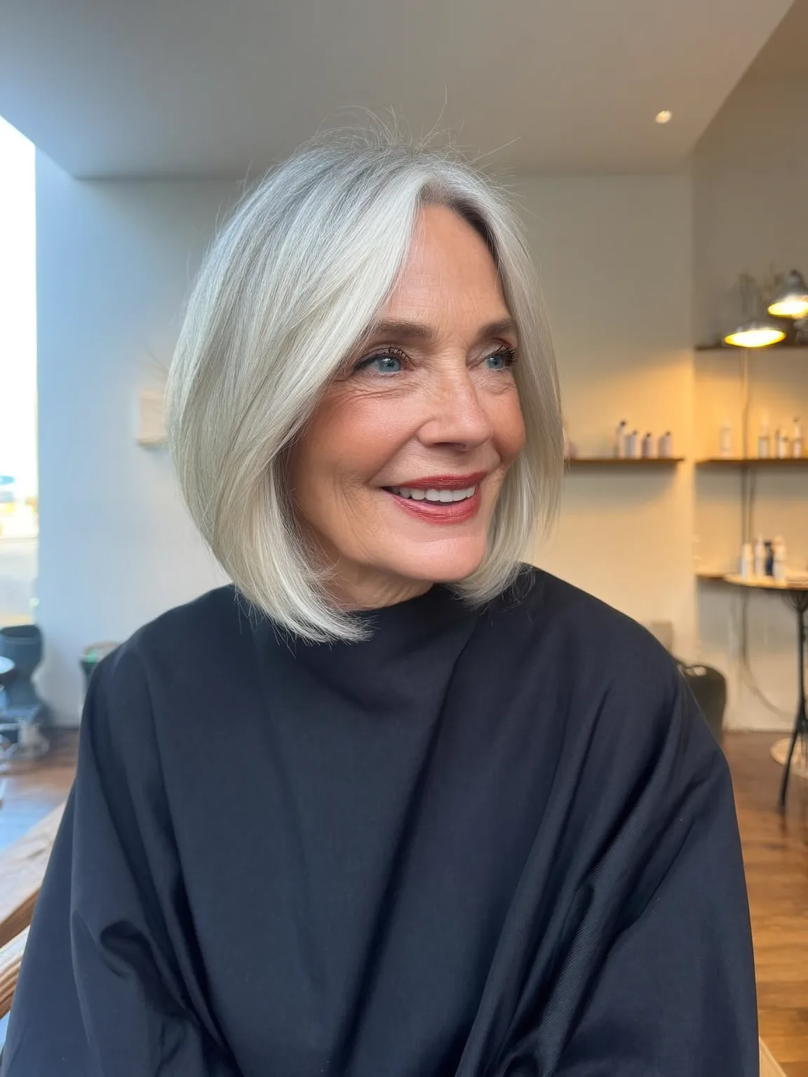 Silver Frost Straight Chin-Length Bob