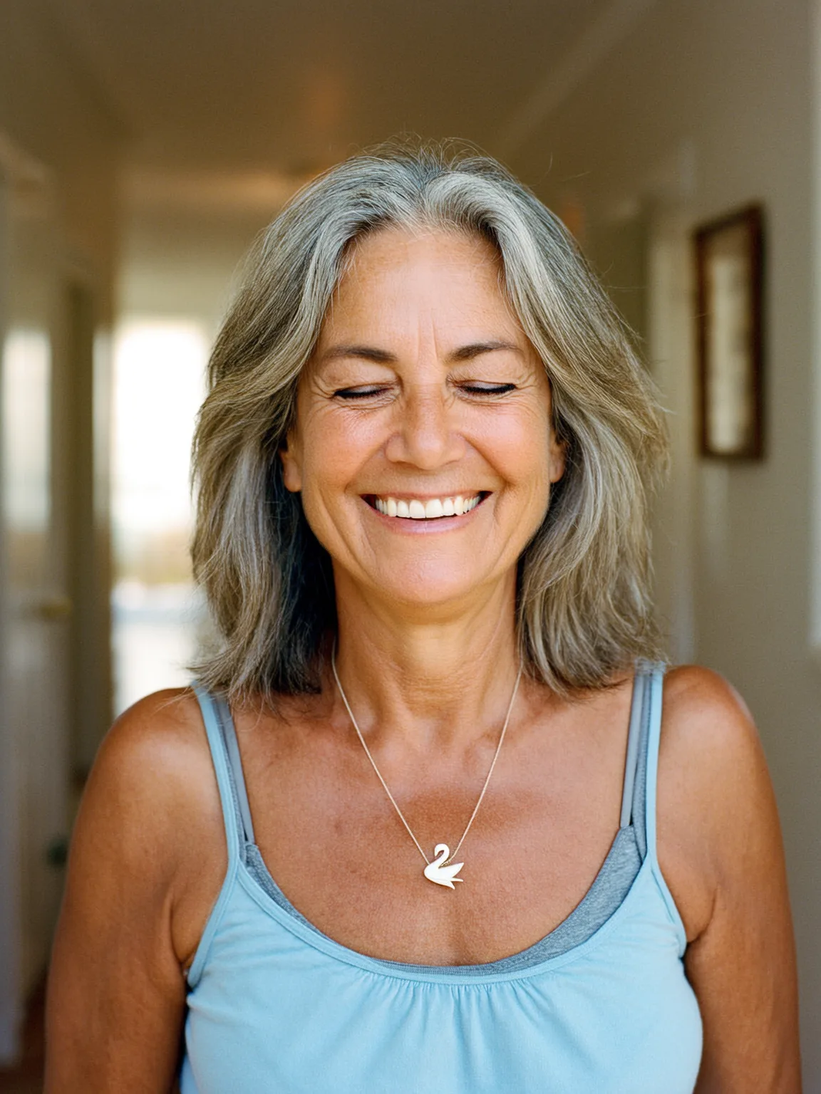 Medium-Length Salt and Pepper Gray Bob