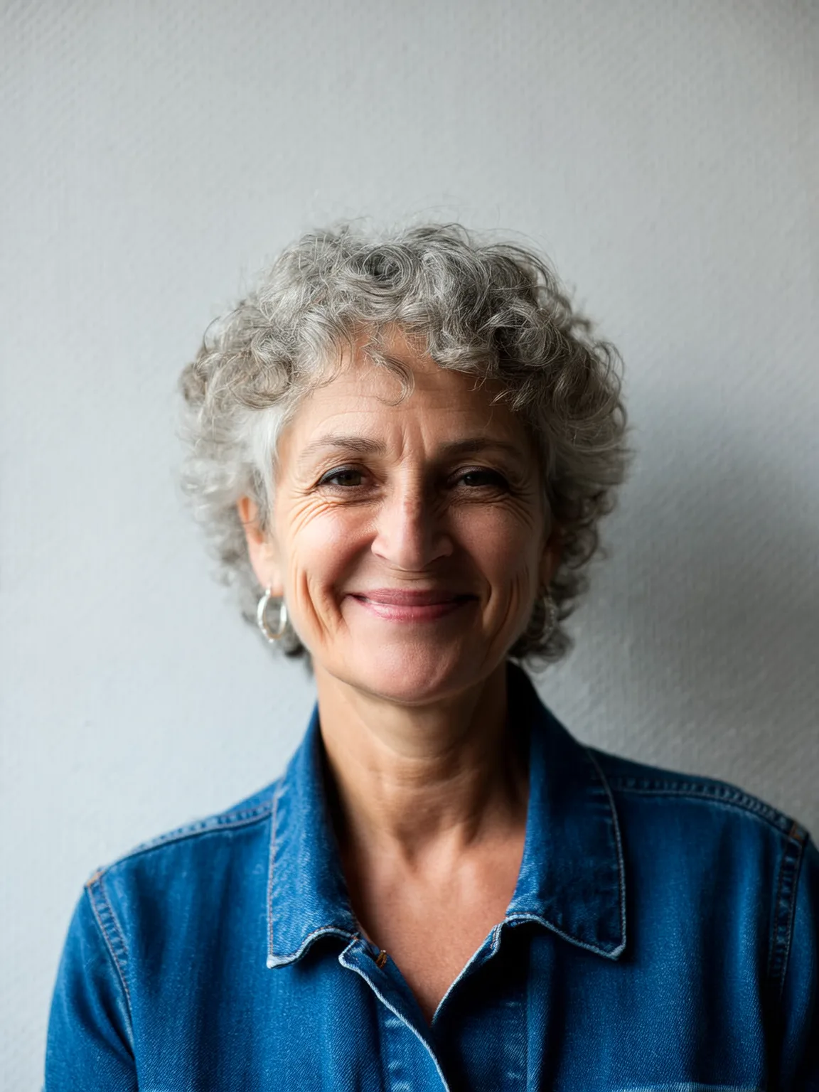 Short Curly Pixie with Silver Frost Finish