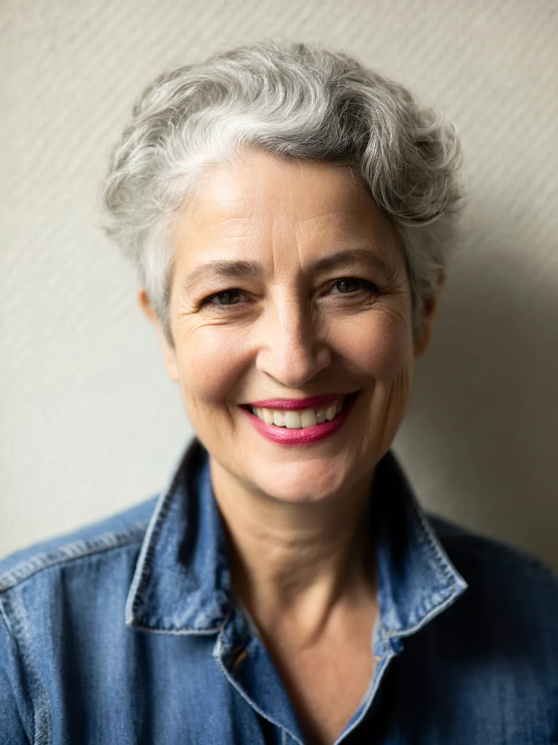 Wavy Silver Frost Pixie Cut with Texture