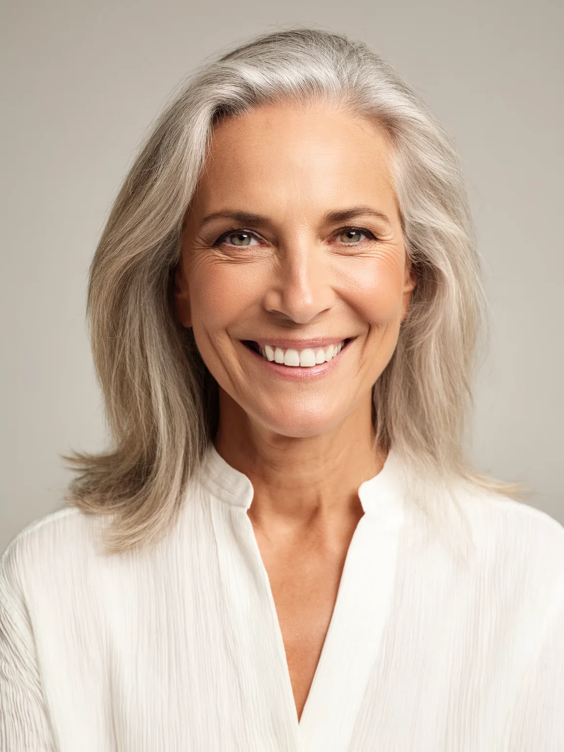 Silver Frost Medium Layers Without Bangs