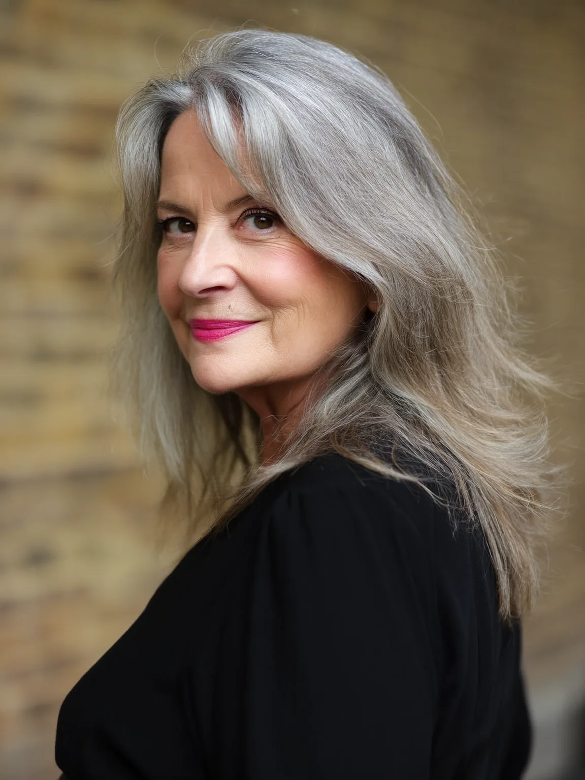 Silver Frost Waves with Side-Swept Bangs for Oval Faces