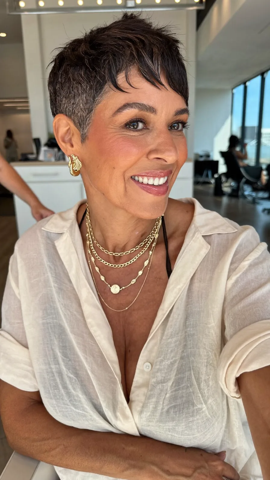 Edgy Textured Pixie with Natural Gray Accents