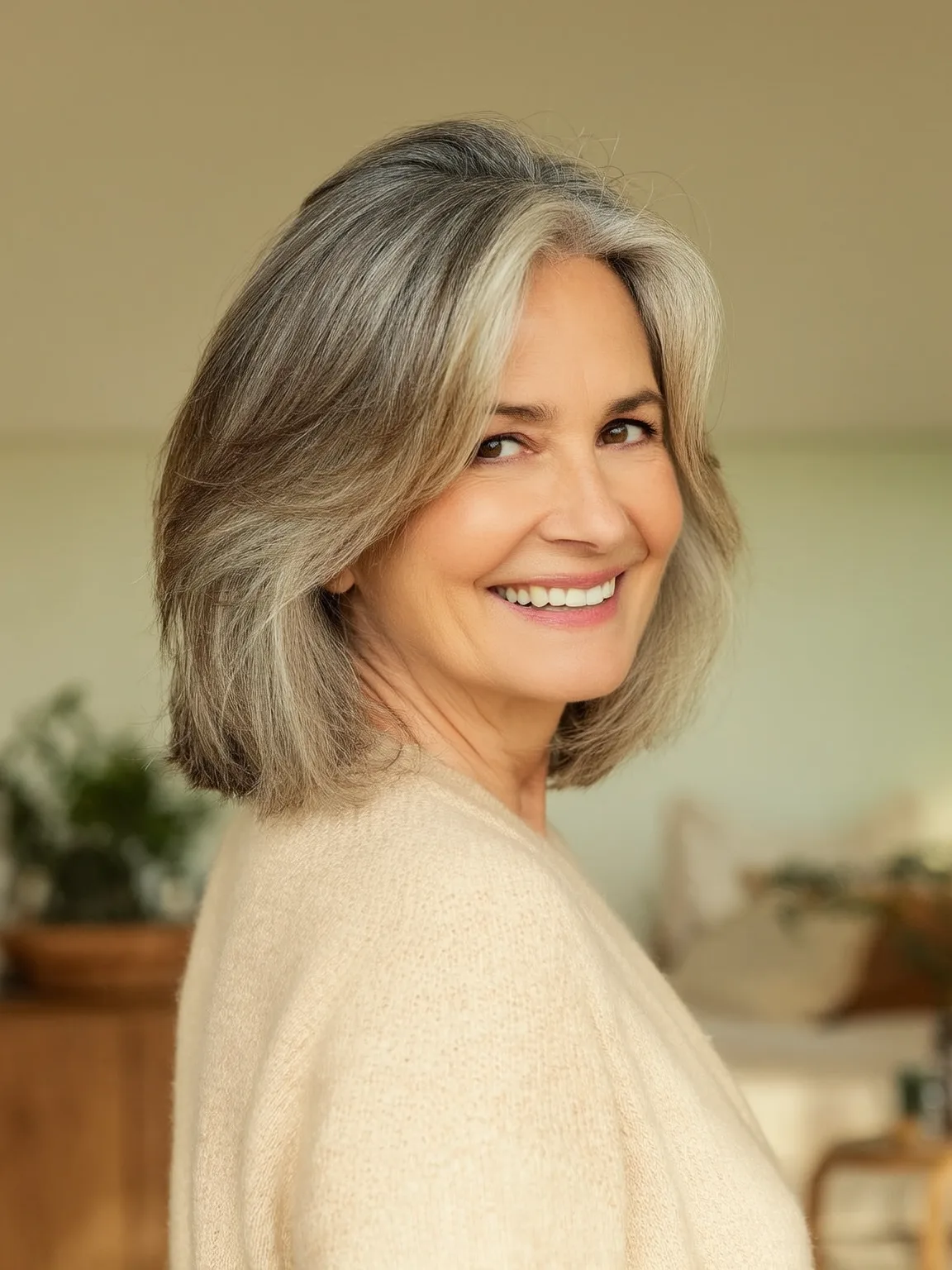 Shoulder-Length Straight Silver Frost Bob