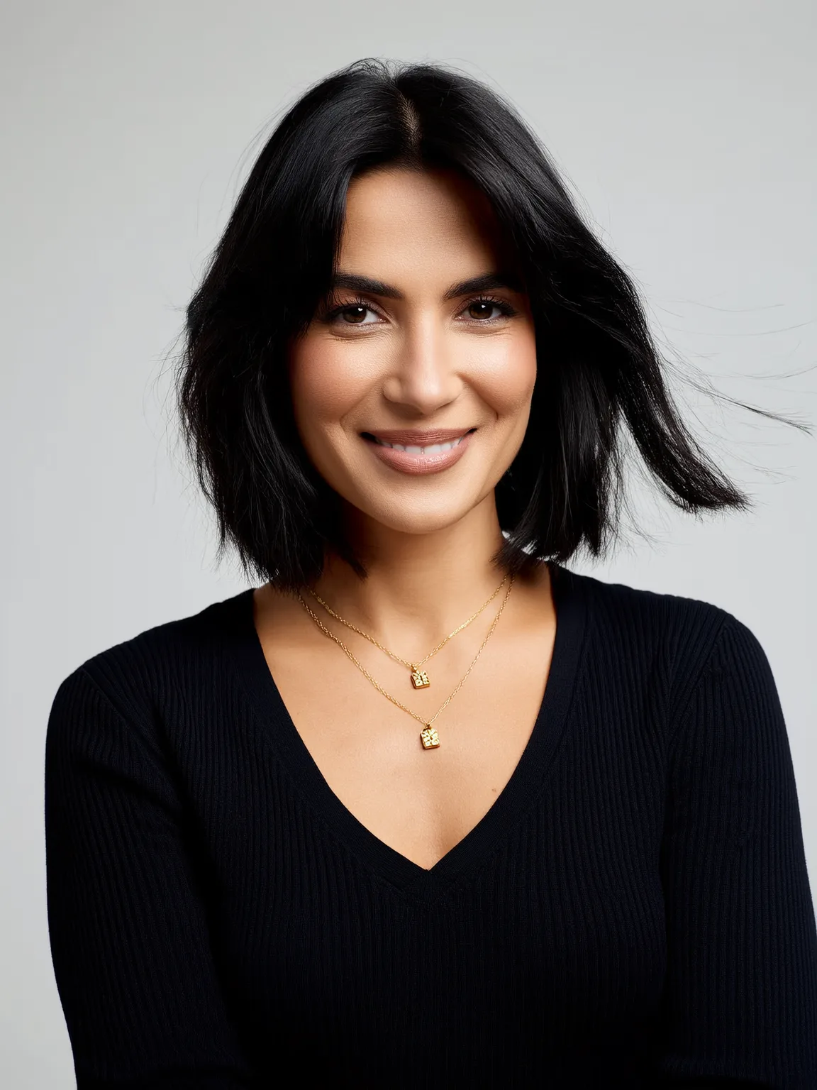 Chin-Length Rich Ebony Straight Bob