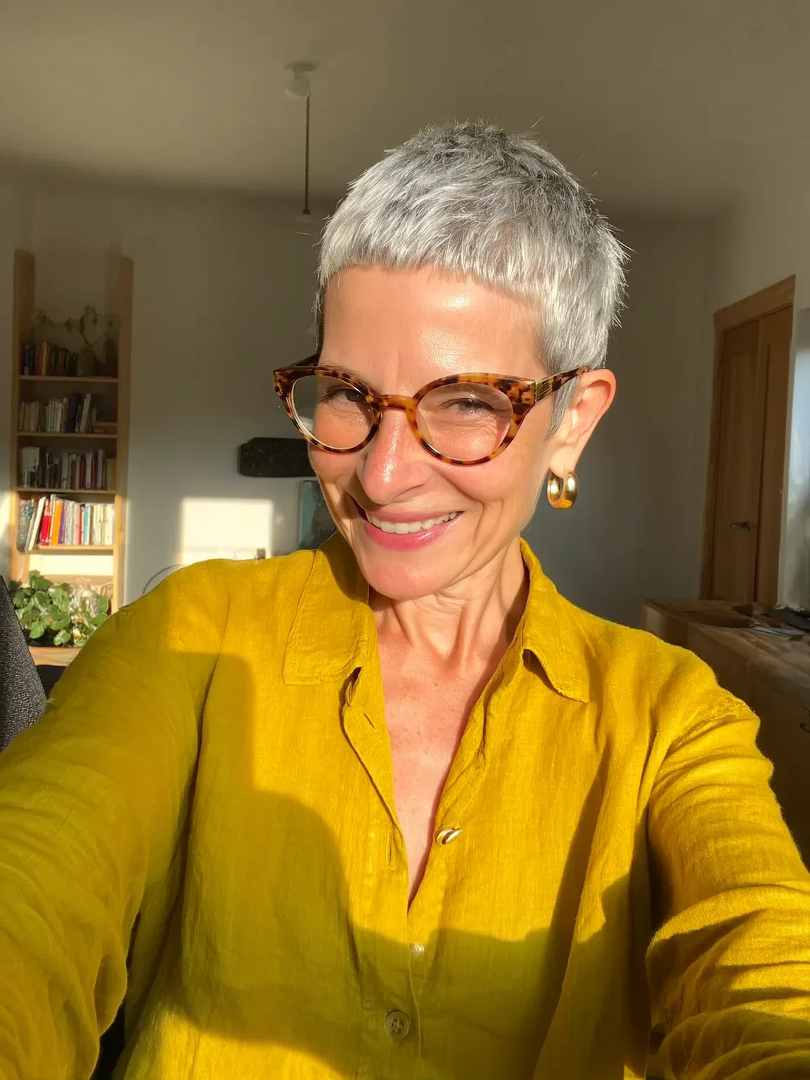 Flat-Volume Silver Frost Pixie with Air-Dried Texture