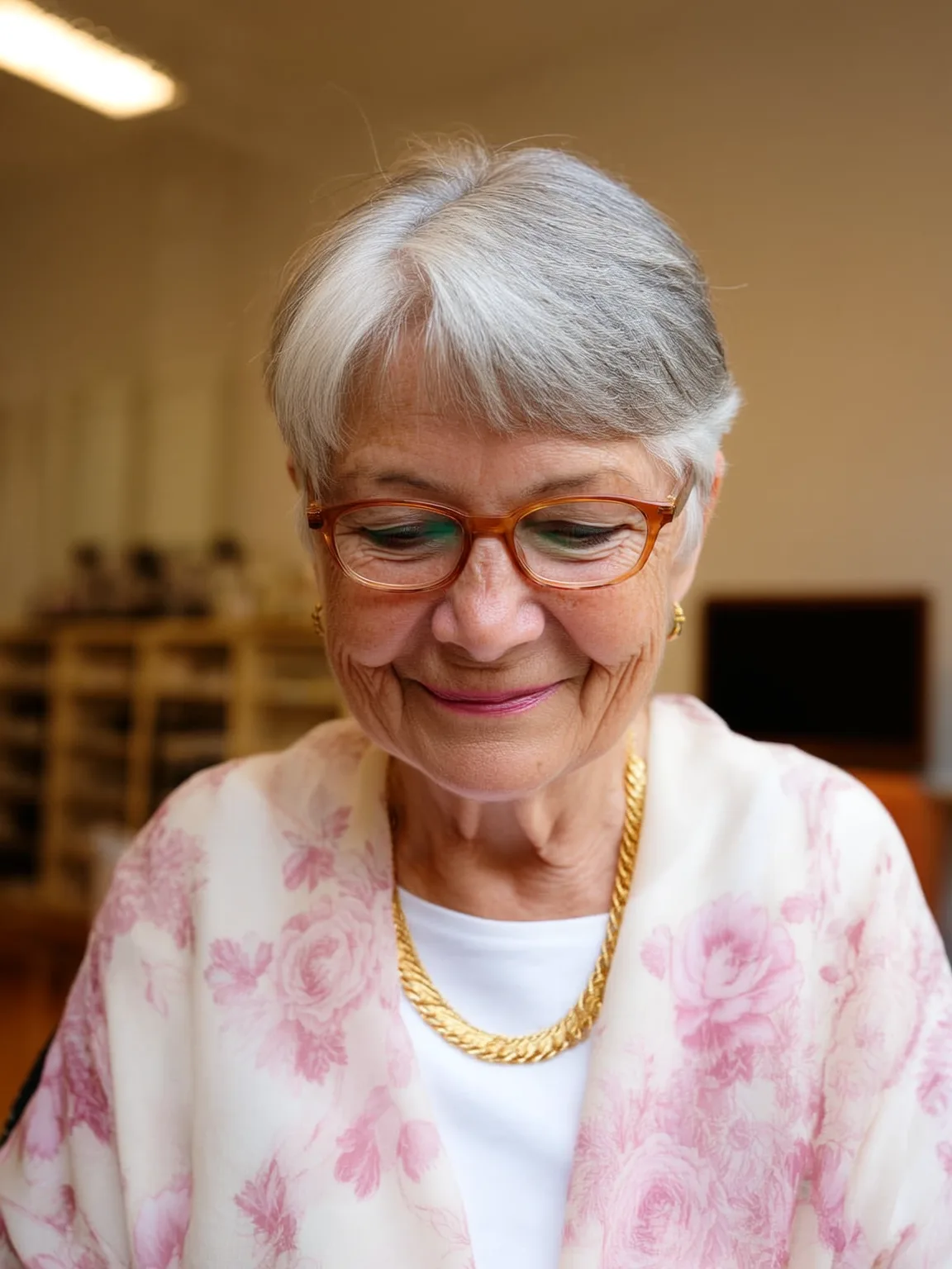 Sleek Silver Frost Pixie with Side-Swept Fringe