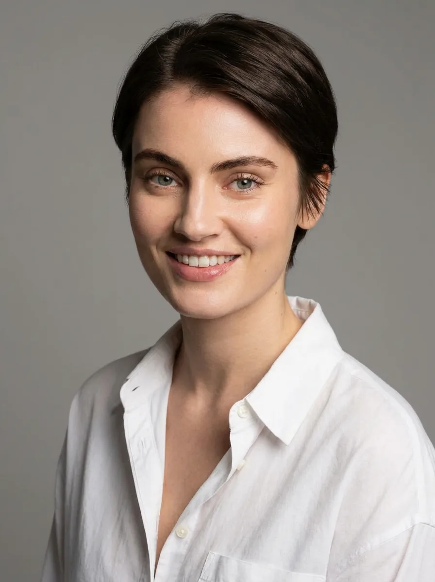 Rich Espresso Straight Pixie with Clean Lines