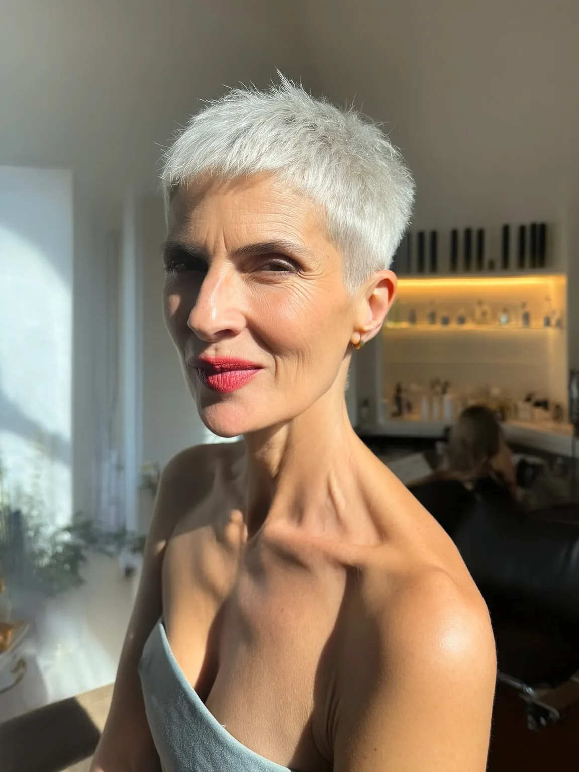 Silver Frost Pixie Cut for Diamond Faces