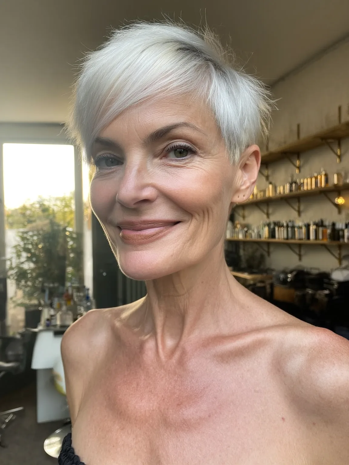 Contemporary Silver Frost Pixie with Clean Lines