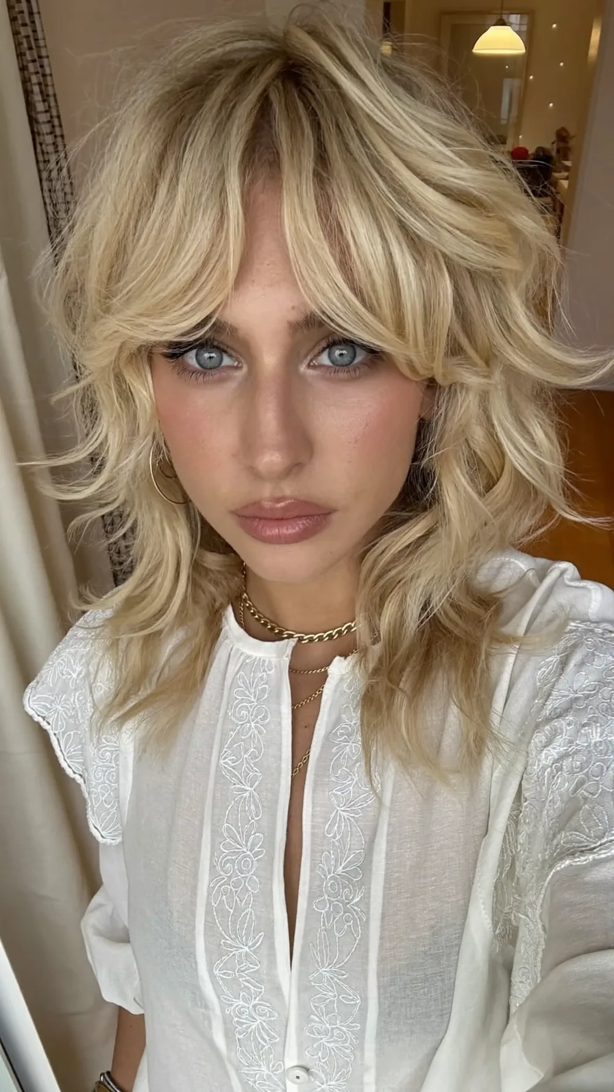 Modern Voluminous Shag with Textured Curtain Bangs