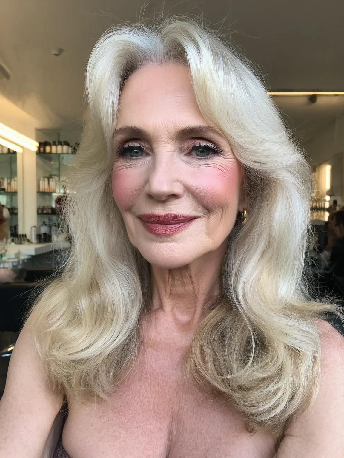 High-Volume Chin-Length Bob with Platinum Highlights