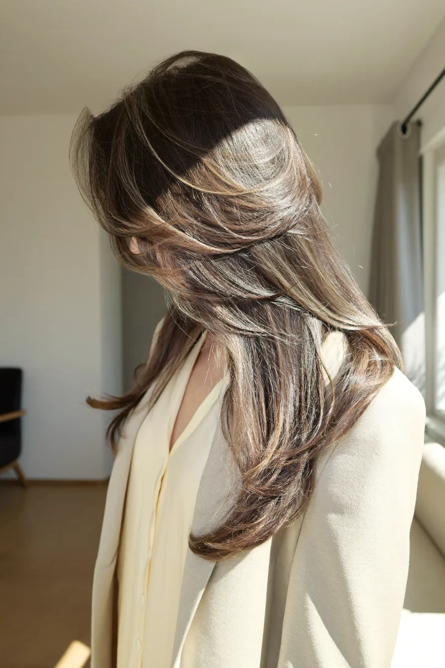 Glamorous Long Layered Cut with Flowing Face-Framing Layers