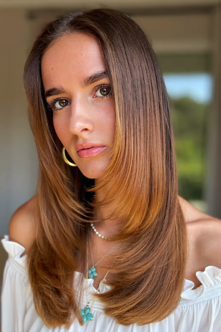 Polished Long Layered Cut with Seamless Face-Framing Layers