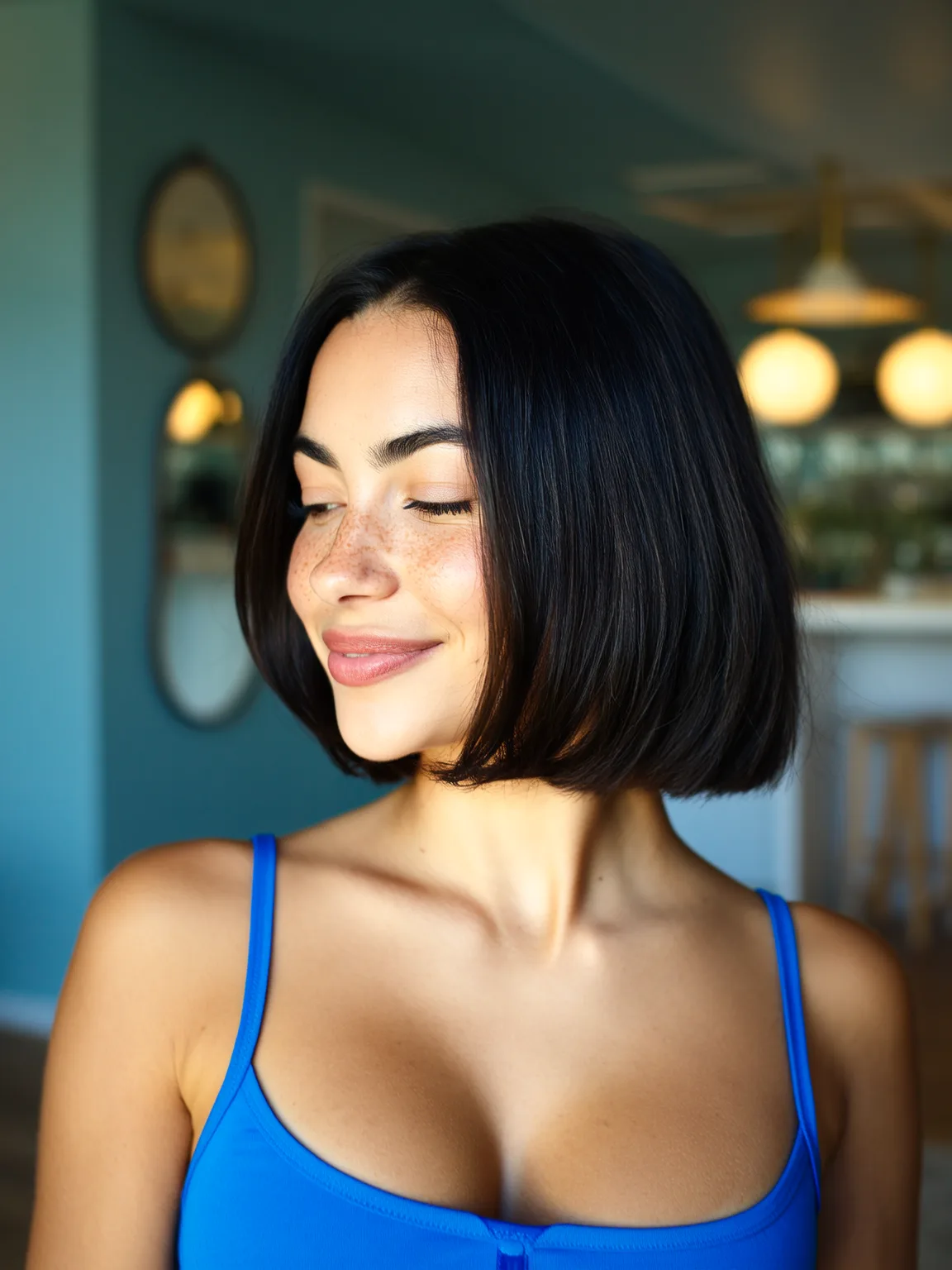 Jet Black Sleek Straight Bob