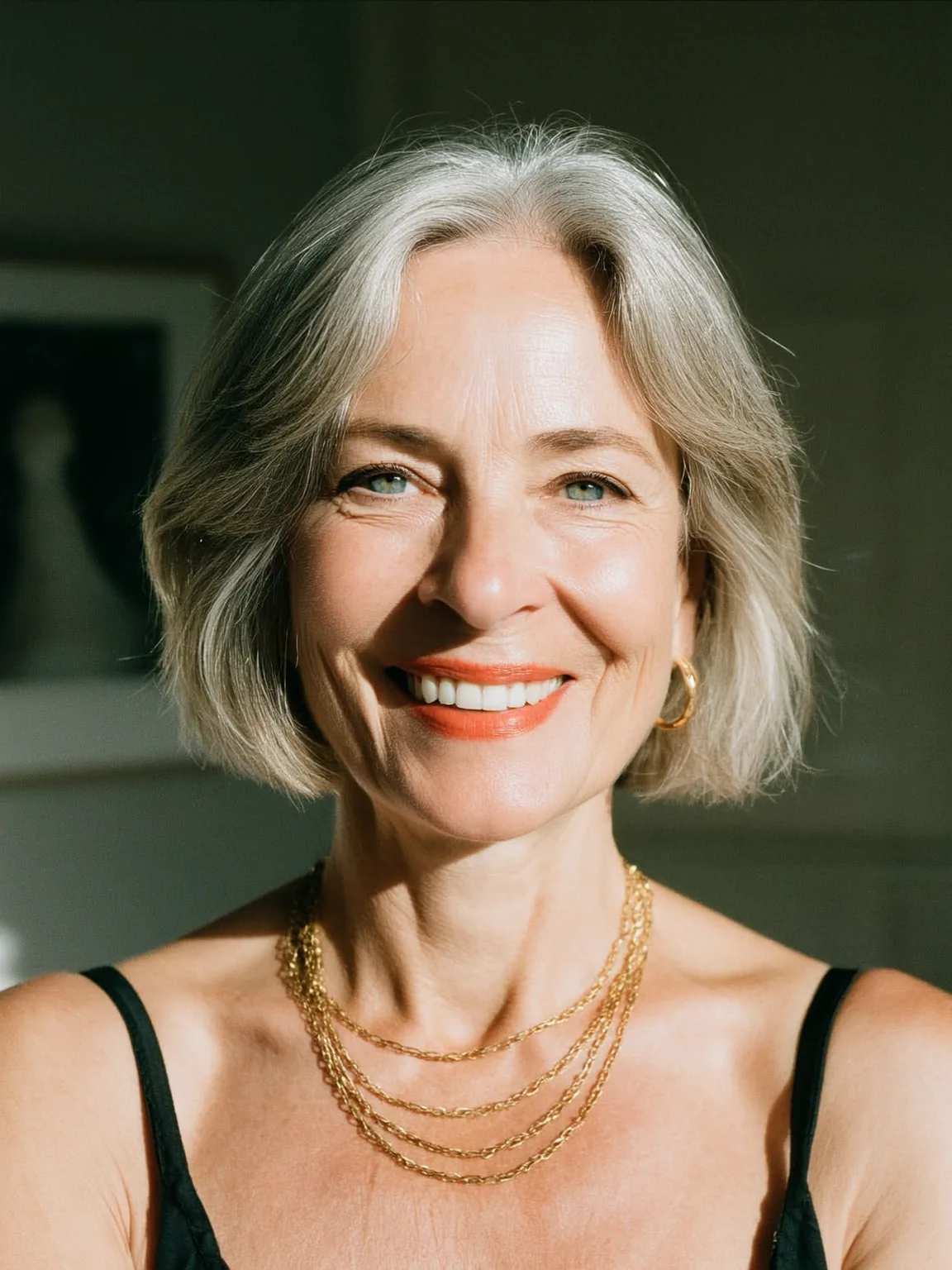 Classic Chin-Length Bob in Silver Frost