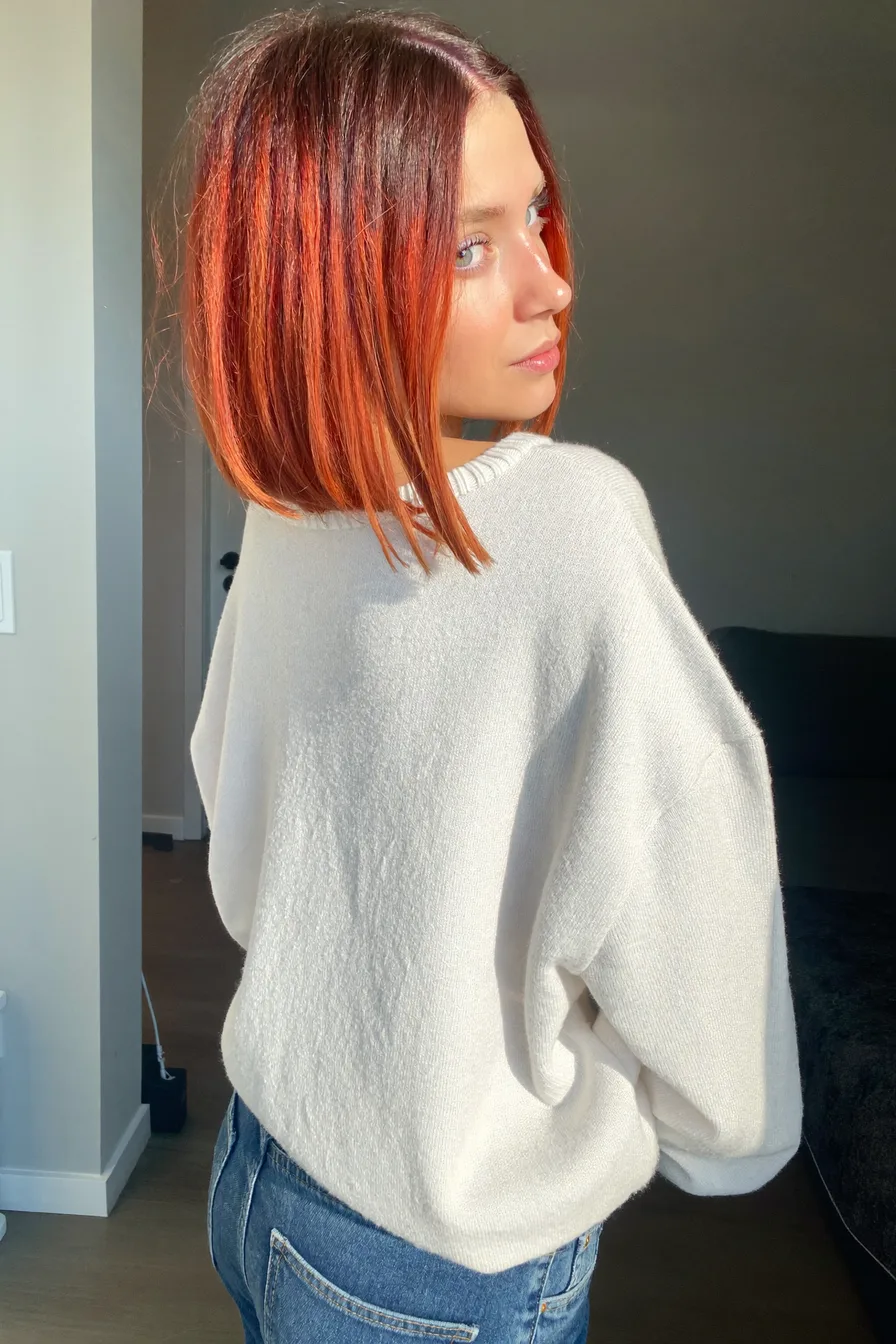 Sleek Vibrant Copper Chin-Length Blunt Bob Hairstyle